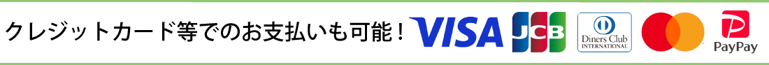 クレジットカードでのお支払いも可能!!