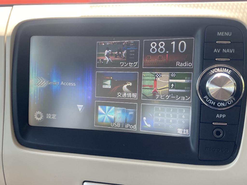 スズキ ラパン ｼｮｺﾗX ｽﾏﾎ連携ﾅﾋﾞ装着車 4WD